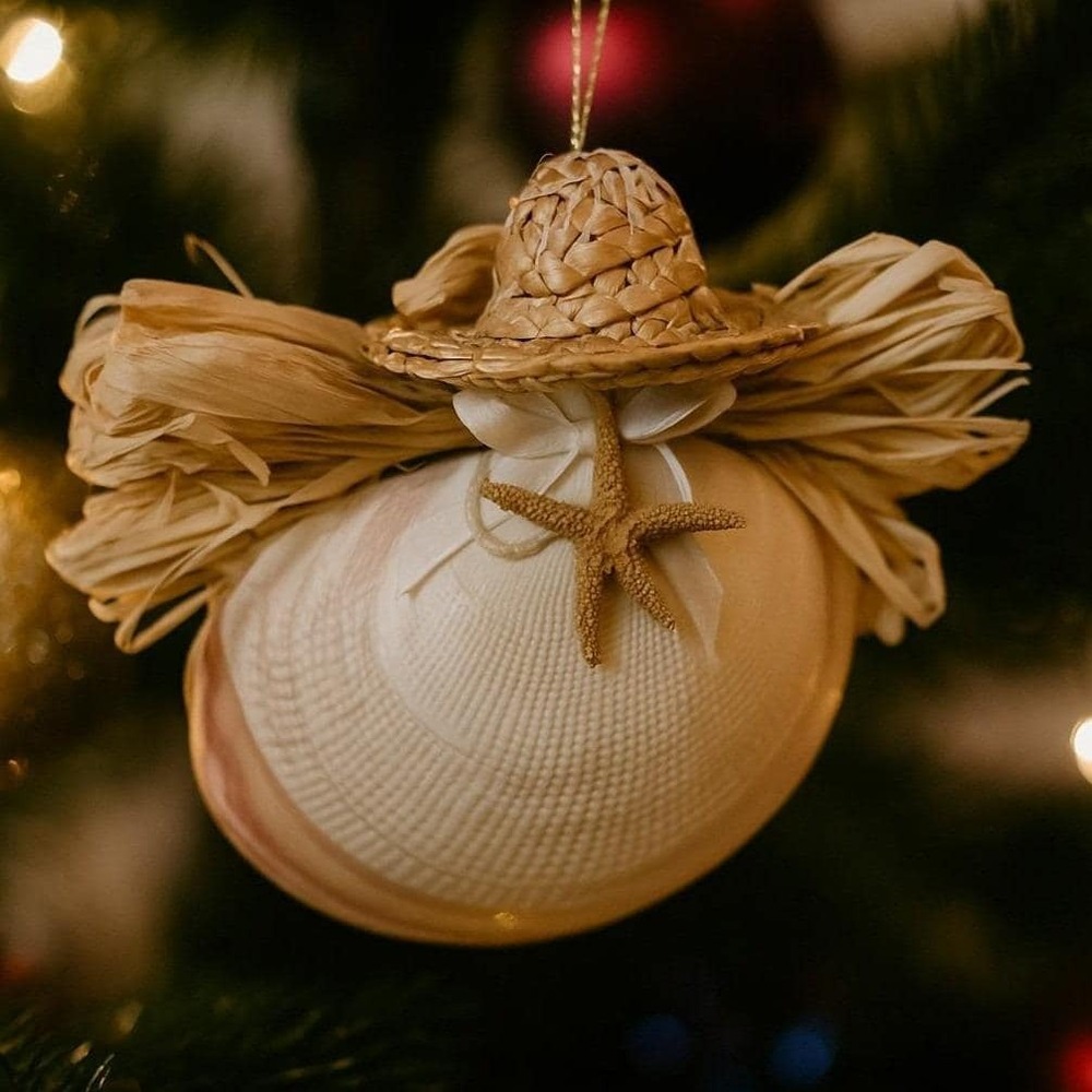 Sea Shell Angel Ornament Coastal Beach Decor Starfish Accent